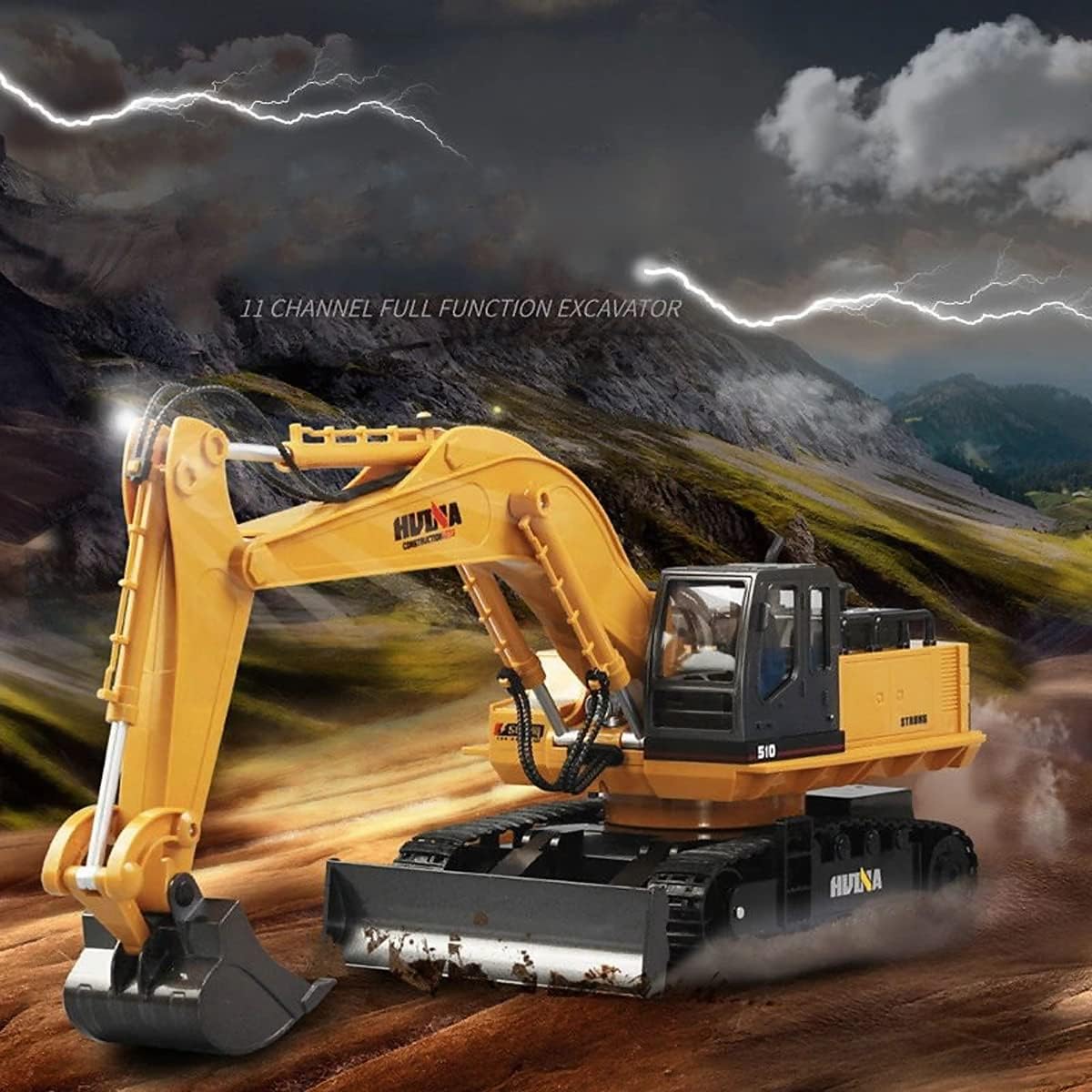 HUINA 1/14 RC Electric Excavator 1535 Remote Control Digger 15CH 2.4G Radio Finished Toy Model Battery Sound Light Effects Hobby Grade Model for Ages 14+