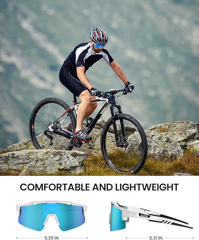 OutdoorMaster Hawk II Polarized Sports Sunglasses for Men Women, TAC 100% UV400 Protection TR90 Frame Cycling Sunglasses, Baseball Running Fishing Golf Glasses