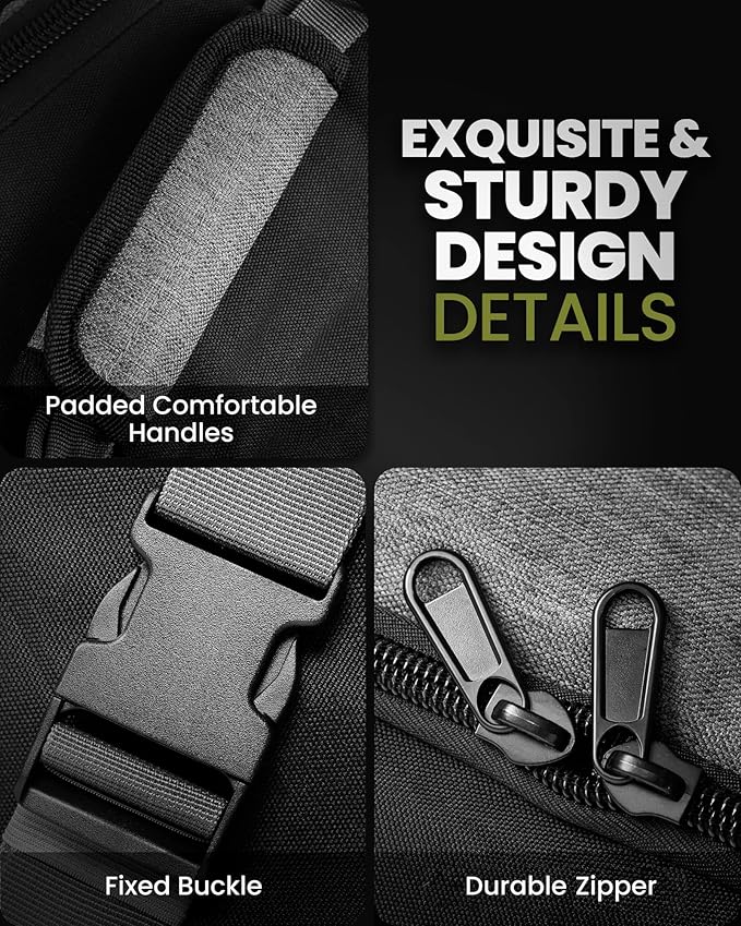 OutdoorMaster Padded Golf Club Travel Bag with Wheels, 900D Heavy Duty Oxford Waterproof -Alligators-Gray