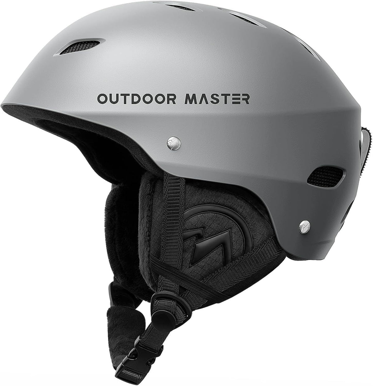 OutdoorMaster Kelvin Ski Helmet - with ASTM Certified Safety, 9 Options - for Men, Women &amp; Youth-Grey,Large