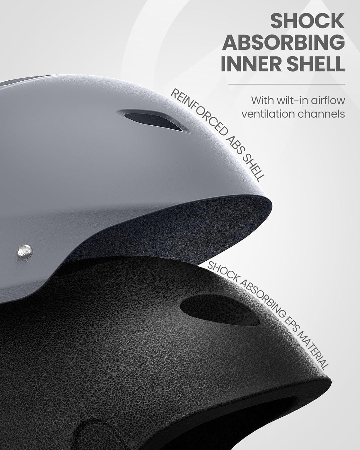 OutdoorMaster Kelvin Ski Helmet - with ASTM Certified Safety, 9 Options - for Men, Women & Youth-Grey,Medium