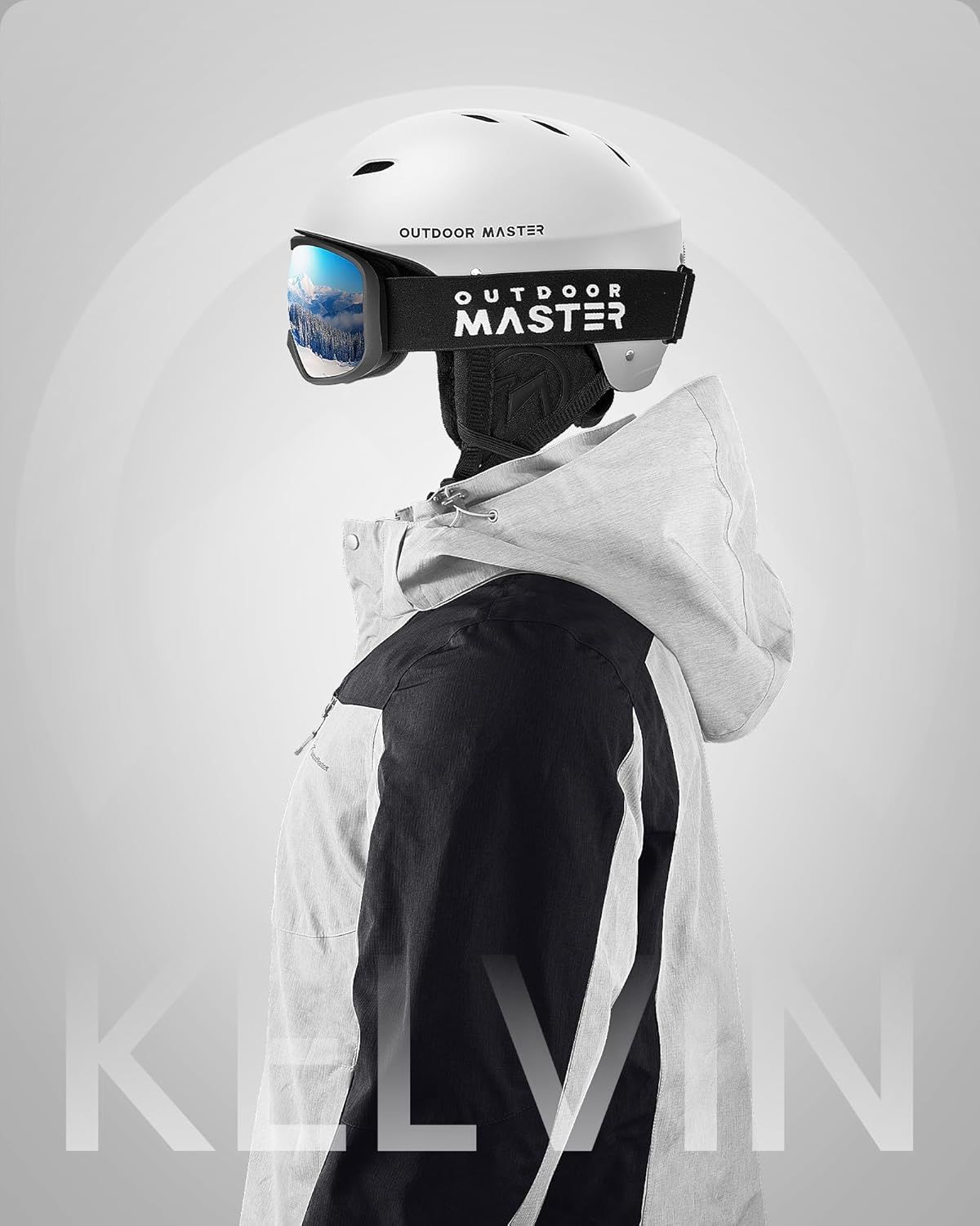OutdoorMaster Kelvin Ski Helmet - with ASTM Certified Safety, 9 Options - for Men, Women & Youth-White,Small
