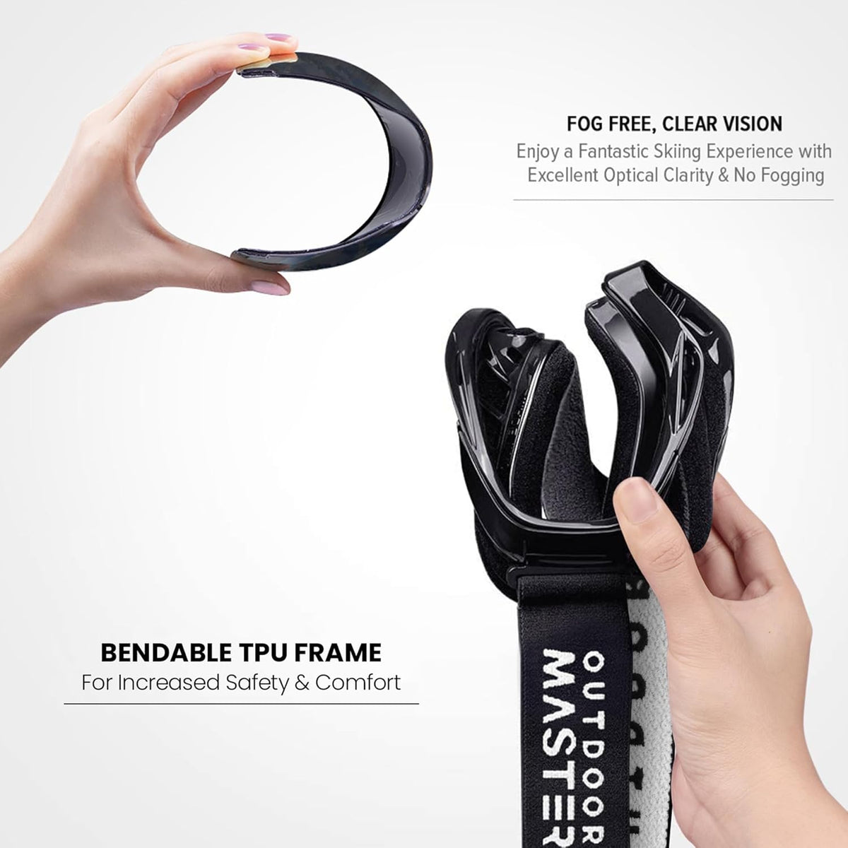 OutdoorMaster OTG Ski Goggles - Over Glasses Ski/Snowboard Goggles for Men, Women & Youth - 100% UV Protection-OM-5