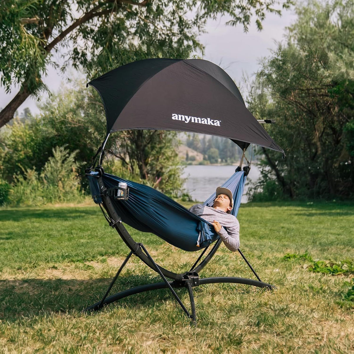 Set Up in 3 Seconds Adjustable Portable Aluminum Alloy Hammock Stand for Outside with Chair Mode & Lounge Mode up to 105'' (Full Pack Bundle Sunset Yellow-1)