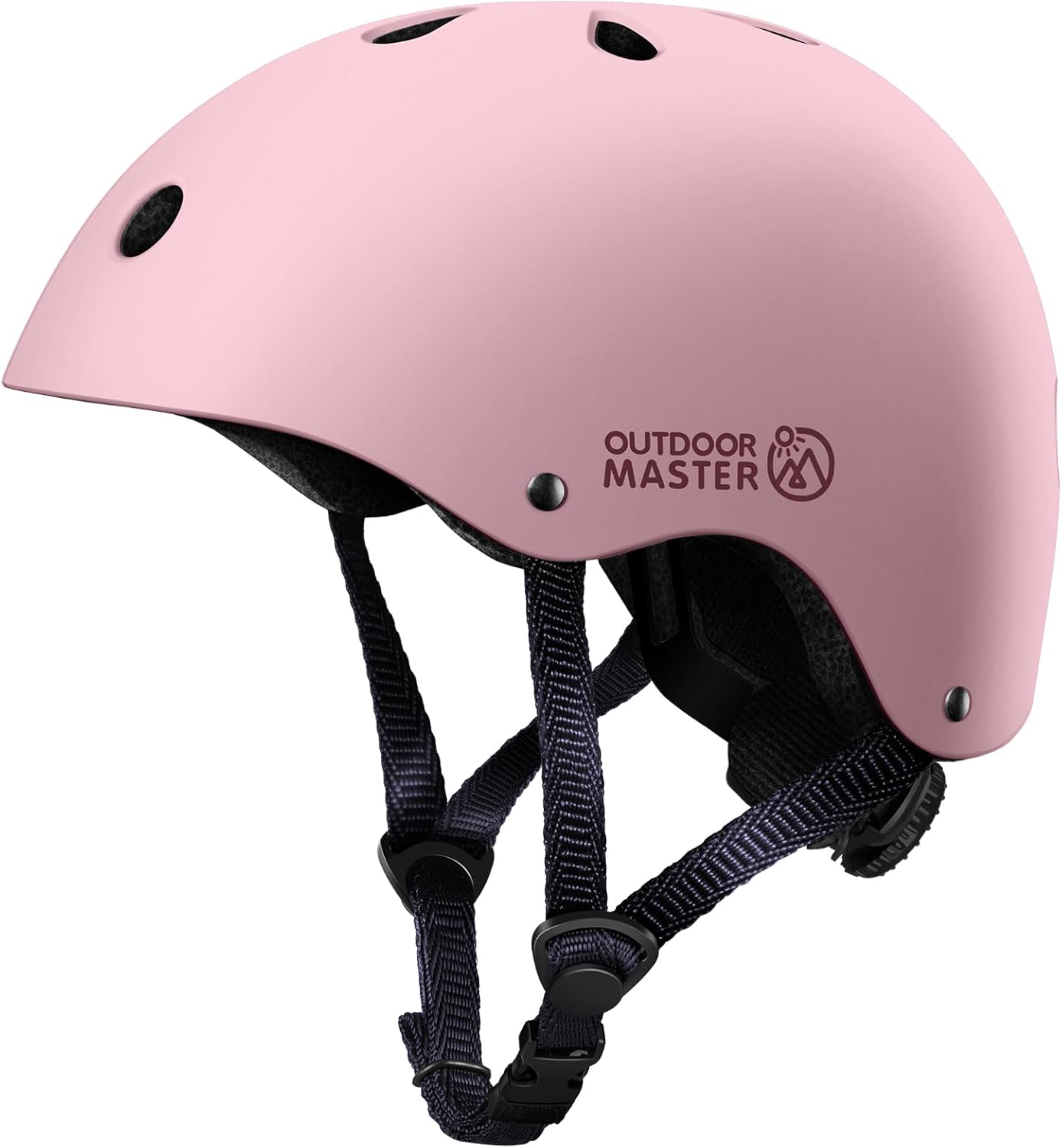 OutdoorMaster Youth & Kids Bike Helmet - Adjustable Multi-Sports Skateboard Helmet with Removable Liners for Balance Bike, Toddler Scooter, One Wheel Hoverboard-Light Pink-Large
