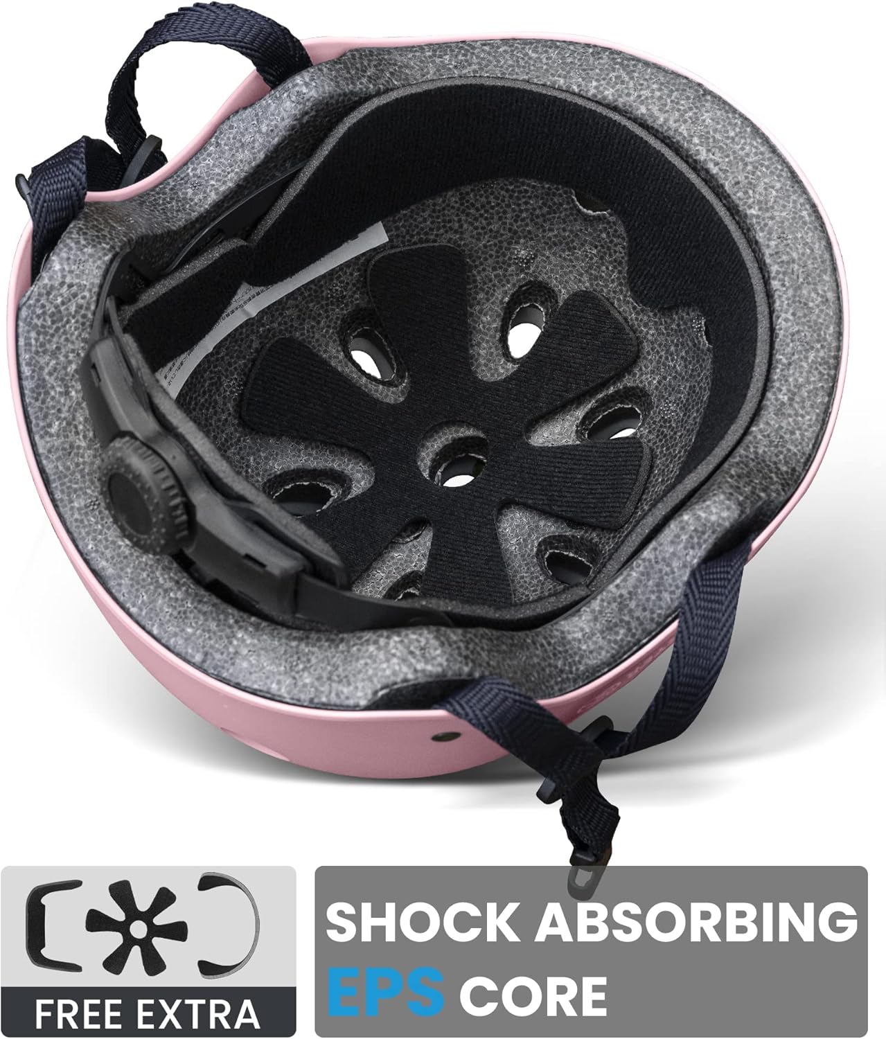 OutdoorMaster Youth & Kids Bike Helmet - Adjustable Multi-Sports Skateboard Helmet with Removable Liners for Balance Bike, Toddler Scooter, One Wheel Hoverboard-Light Pink-Medium