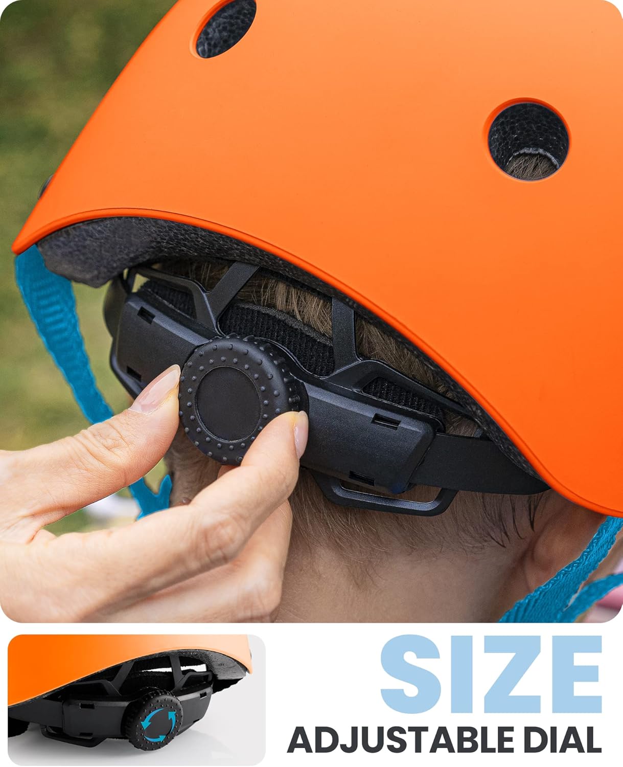 OutdoorMaster Youth & Kids Bike Helmet - Adjustable Multi-Sports Skateboard Helmet with Removable Liners for Balance Bike, Toddler Scooter, One Wheel Hoverboard-Orange-Small