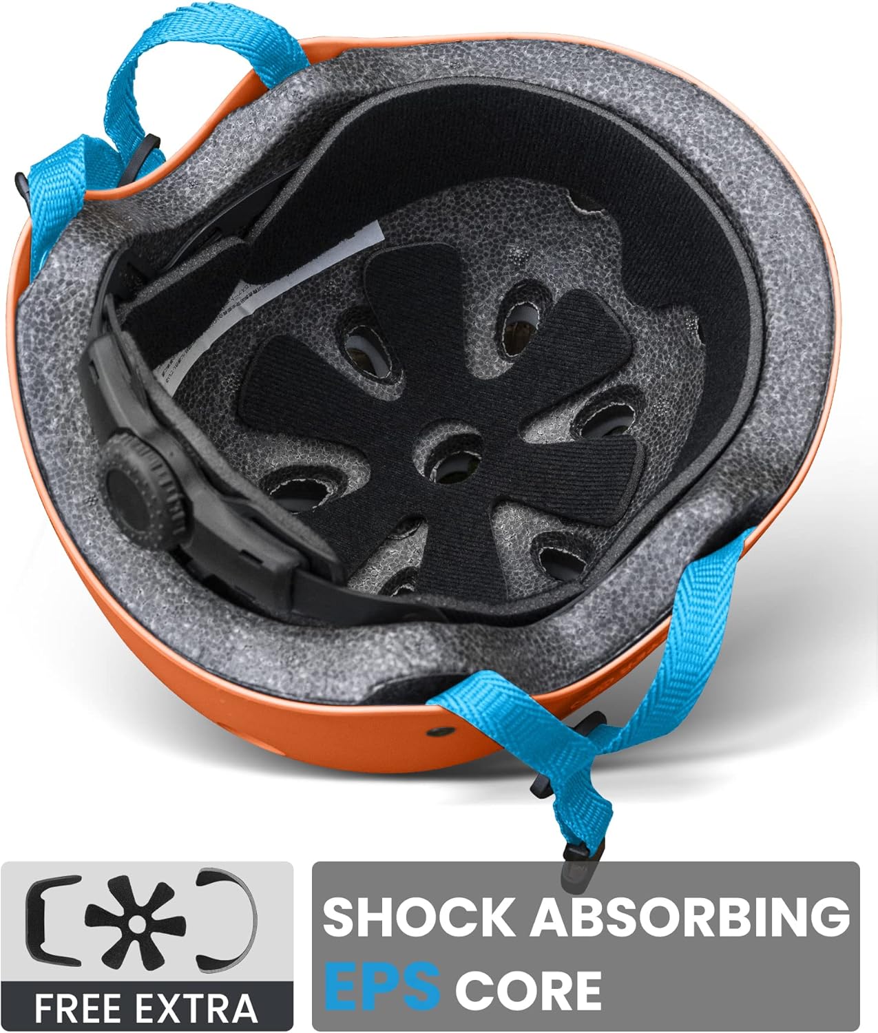 OutdoorMaster Youth & Kids Bike Helmet - Adjustable Multi-Sports Skateboard Helmet with Removable Liners for Balance Bike, Toddler Scooter, One Wheel Hoverboard-Orange-Small