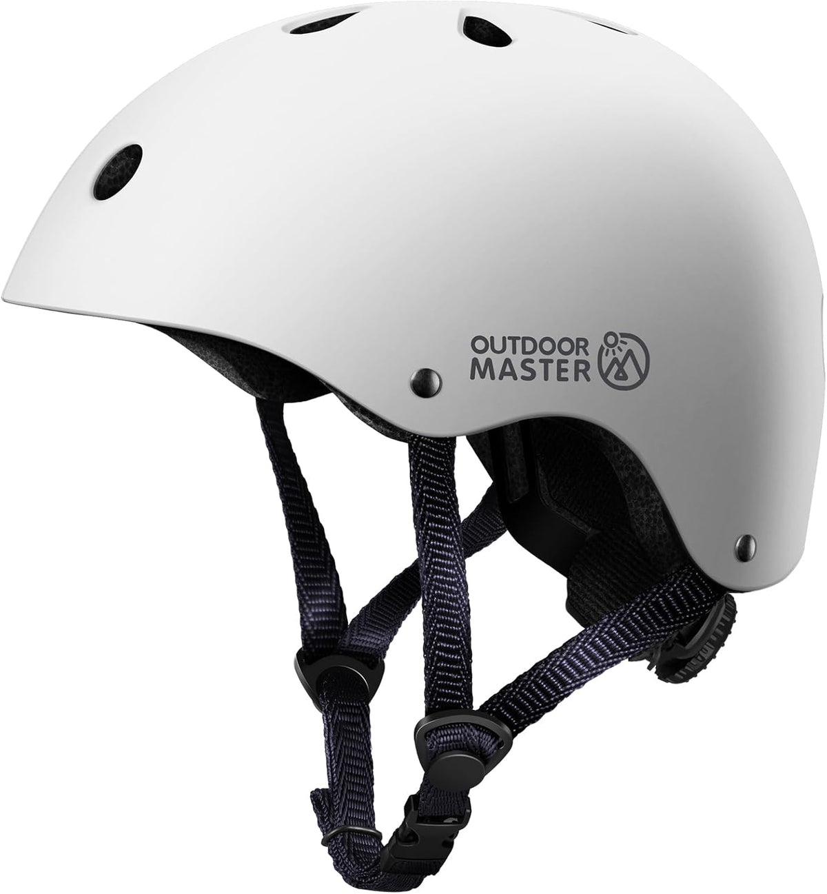 OutdoorMaster Youth &amp; Kids Bike Helmet - Adjustable Multi-Sports Skateboard Helmet with Removable Liners for Balance Bike, Toddler Scooter, One Wheel Hoverboard-White-Small