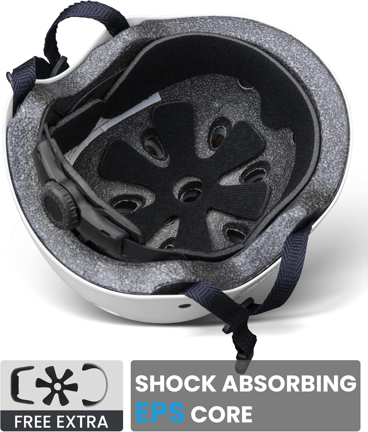 OutdoorMaster Youth & Kids Bike Helmet - Adjustable Multi-Sports Skateboard Helmet with Removable Liners for Balance Bike, Toddler Scooter, One Wheel Hoverboard-White-Small