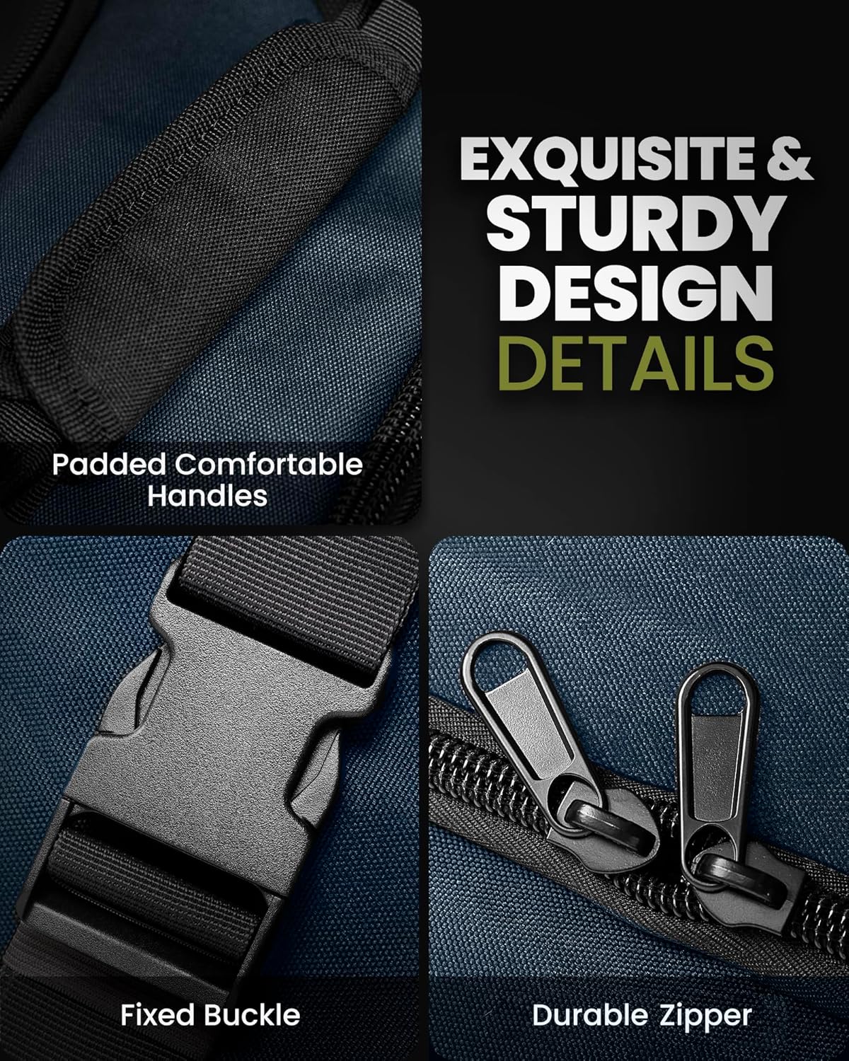 OutdoorMaster Padded Golf Club Travel Bag with Wheels, 900D Heavy Duty Oxford Waterproof -Alligators-Blue