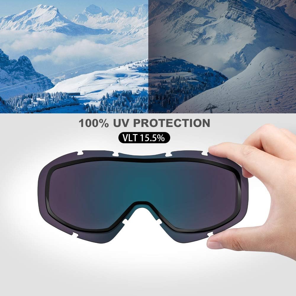 OutdoorMaster OTG Ski Goggles - Over Glasses Ski/Snowboard Goggles for Men, Women & Youth - 100% UV Protection-OM-5