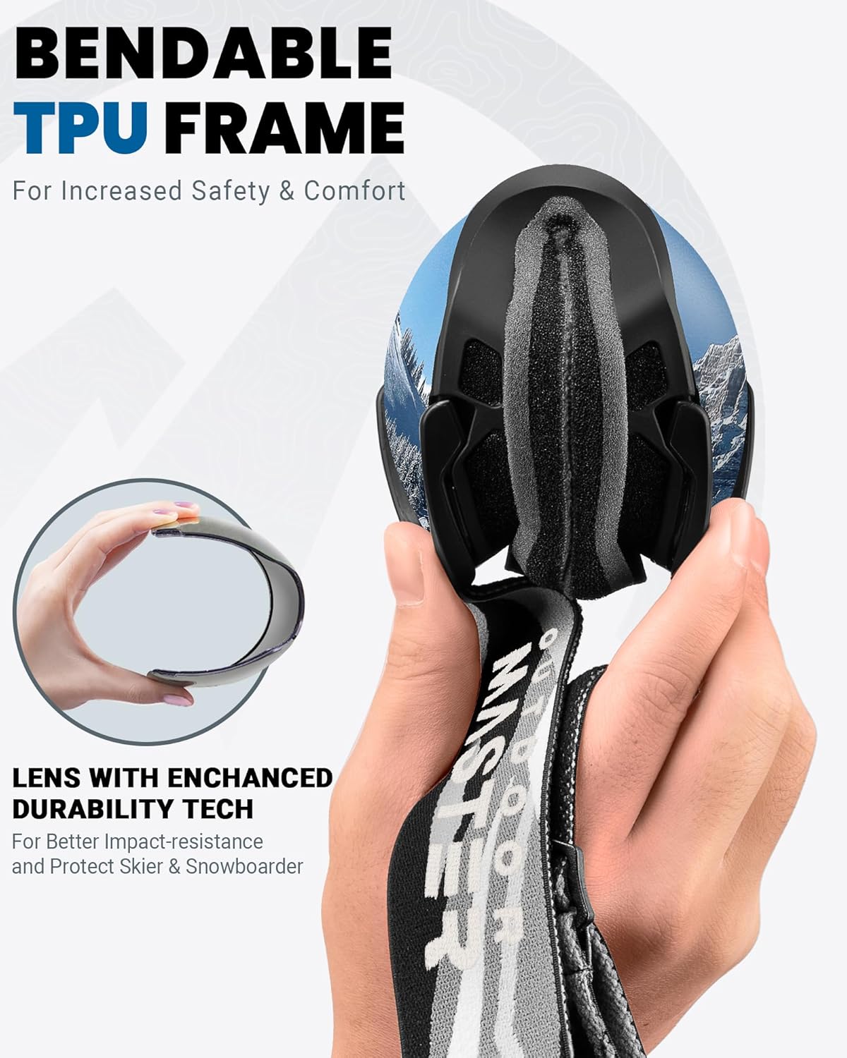 OutdoorMaster Ski Goggles with Cover Snowboard Snow Goggles OTG Anti-Fog -100% UV Protection-OM-18