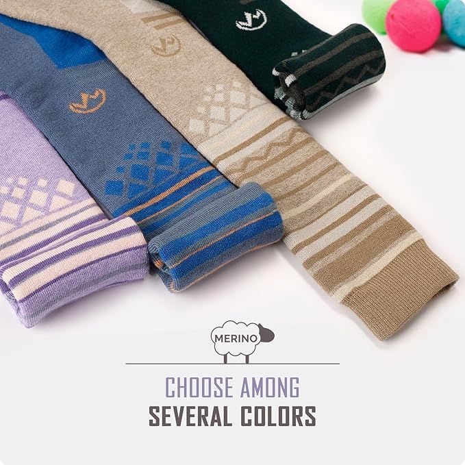 OutdoorMaster Ski Socks 2-Pack Merino Wool, Over The Calf Non-Slip Cuff for Men & Women-Purple Pink,Medium