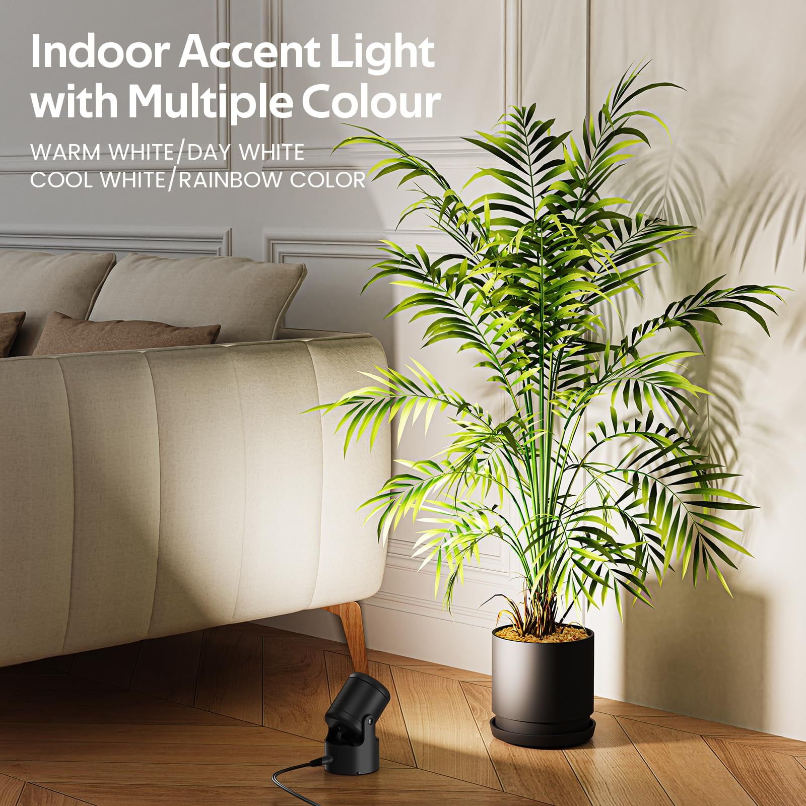 RGB LED Spot Lights with Remote - 20 Color Changing, Dimmable Indoor Accent Lamps