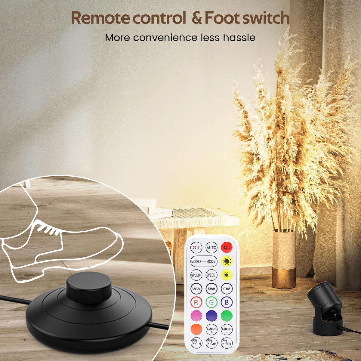 RGB LED Spot Lights with Remote - 20 Color Changing, Dimmable Indoor Accent Lamps
