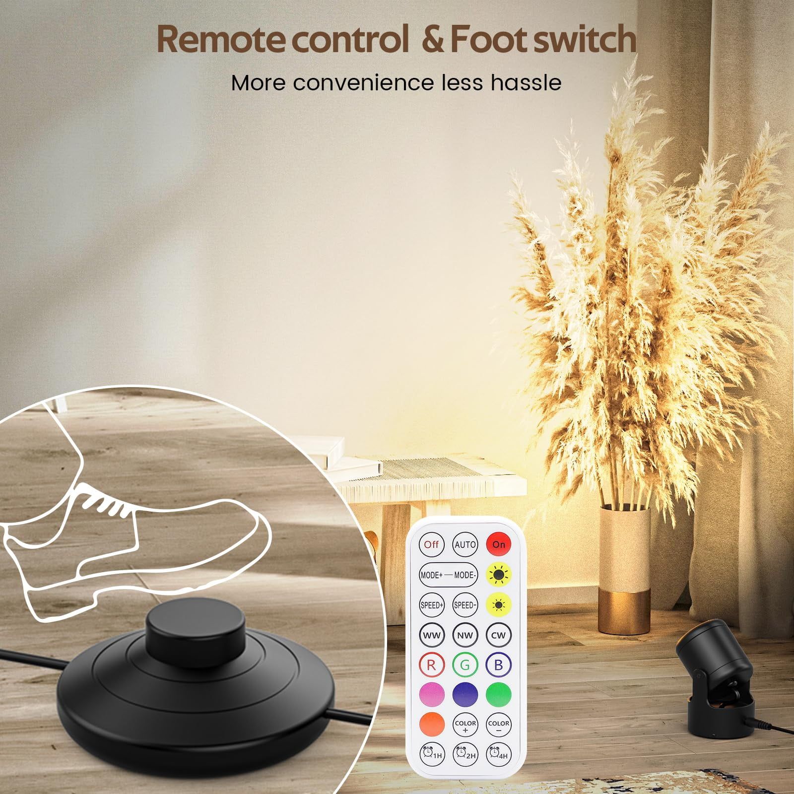 RGB LED Spot Lights with Remote - 20 Color Changing, Dimmable Indoor Accent Lamps