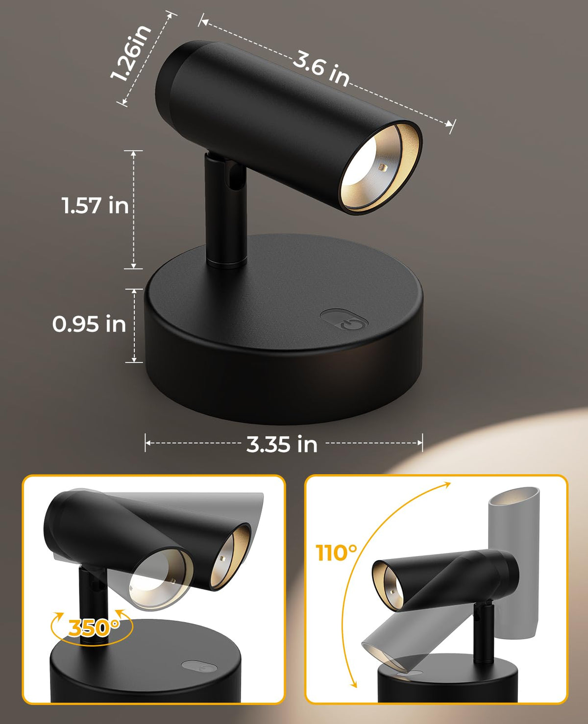 Spotlights Indoor, No-Glare Rechargeable Floor Can Light for Plants with Remote, Wireless Art Accent Spot Lights Uplight for Painting, Picture, Dartboard, Home, Corner Sofa Display