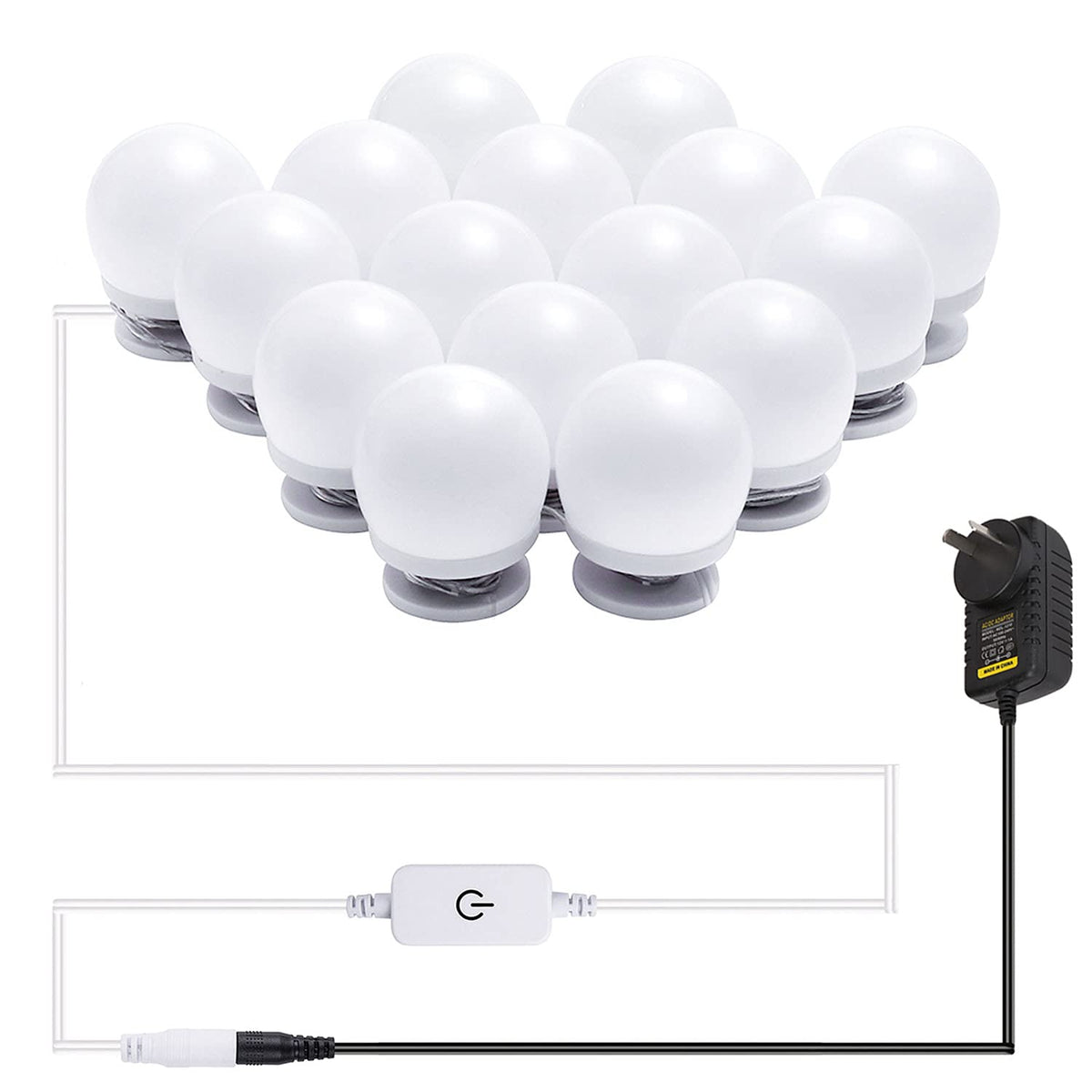 Hollywood Mirror Lights Makeup Vanity Lights, LED Vanity Mirror Lights Kit for Dressing Table, Dimmable and Adapter Plug in, Mirror Not Included (16 Bulbs Natural White)