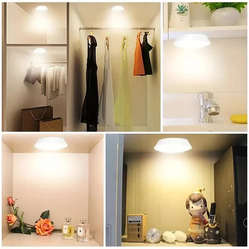 6 LED Light Set with Remote - Cool White for Cabinets & Displays