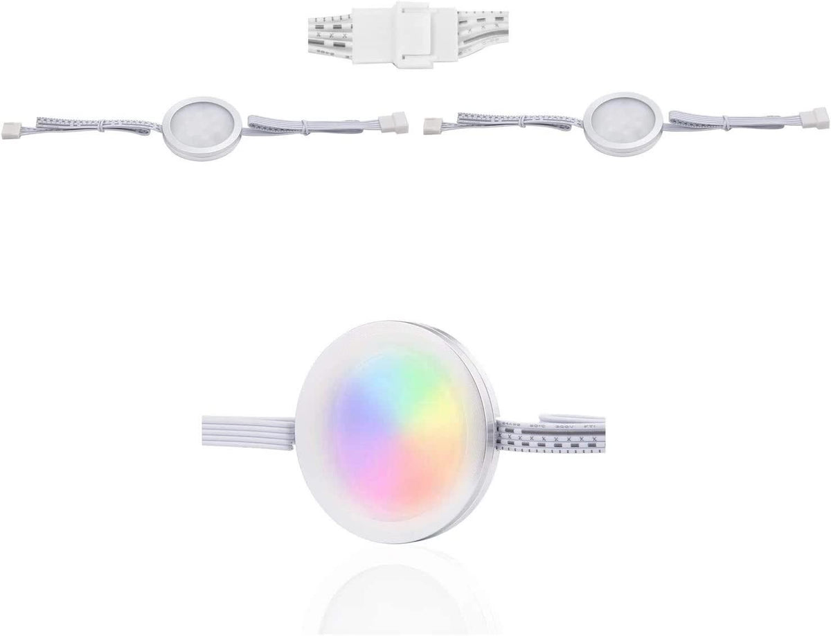 Under Counter LED Light Kit, RGBW Under Cabinet Lighting, 10 Packs Colored Cabinet Lights with Wireless 40-Key IR Dimmable Remote Control (10 Lights)