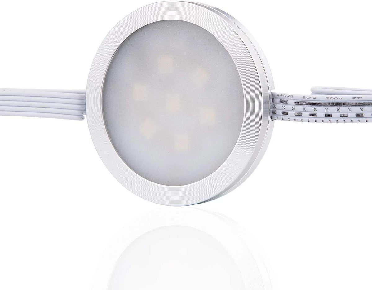 Under Counter LED Light Kit, RGBW Under Cabinet Lighting, 10 Packs Colored Cabinet Lights with Wireless 40-Key IR Dimmable Remote Control (10 Lights)