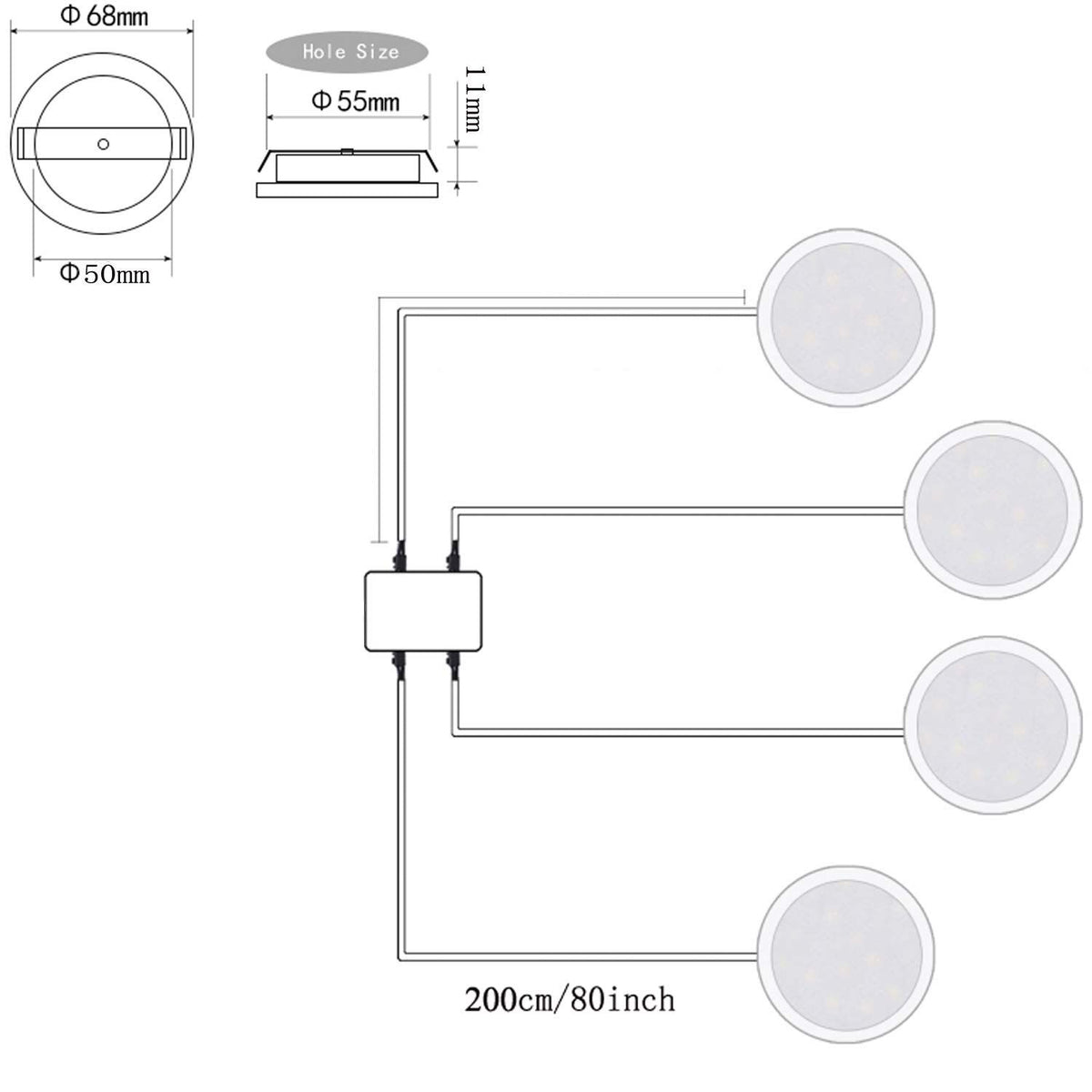 RV Interior Lights AIBOO Super Slim LED Ceiling Lights DC12V 2W 200LM Full Aluminum RV Recessed Lighting for Camper Van Motorhome Sailboat Houseboat 2700K Warm White(4 Pack)