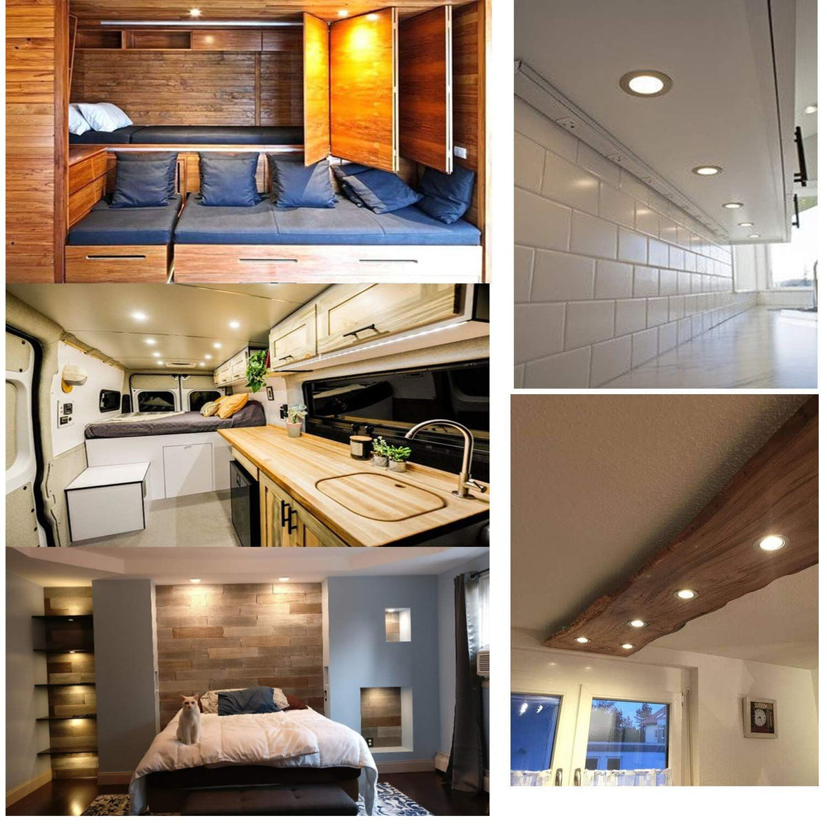 RV Interior Lights AIBOO Super Slim LED Ceiling Lights DC12V 2W 200LM Full Aluminum RV Recessed Lighting for Camper Van Motorhome Sailboat Houseboat 2700K Warm White(4 Pack)