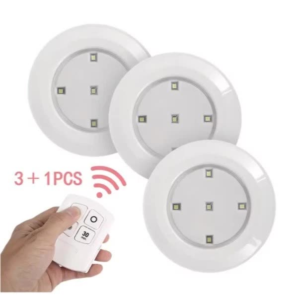 3 LED Light Set with Remote - Warm White for Cabinets & Displays