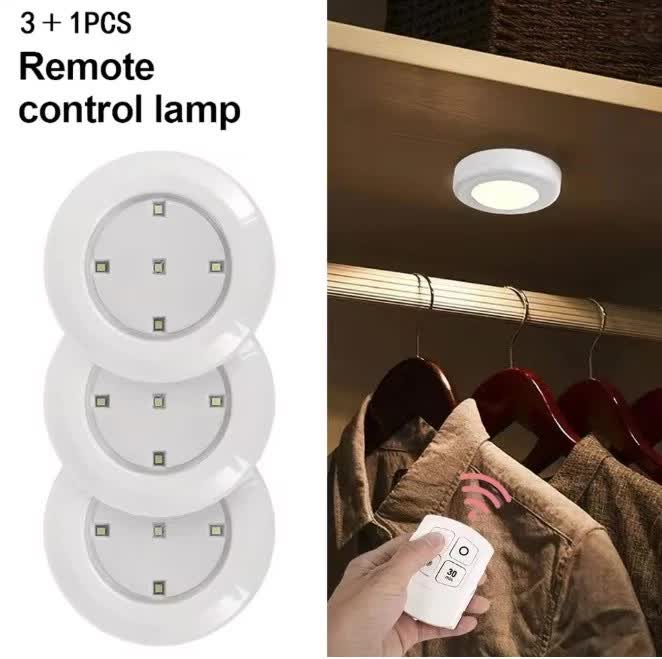 6 LED Light Set with Remote - Warm White for Cabinets & Displays