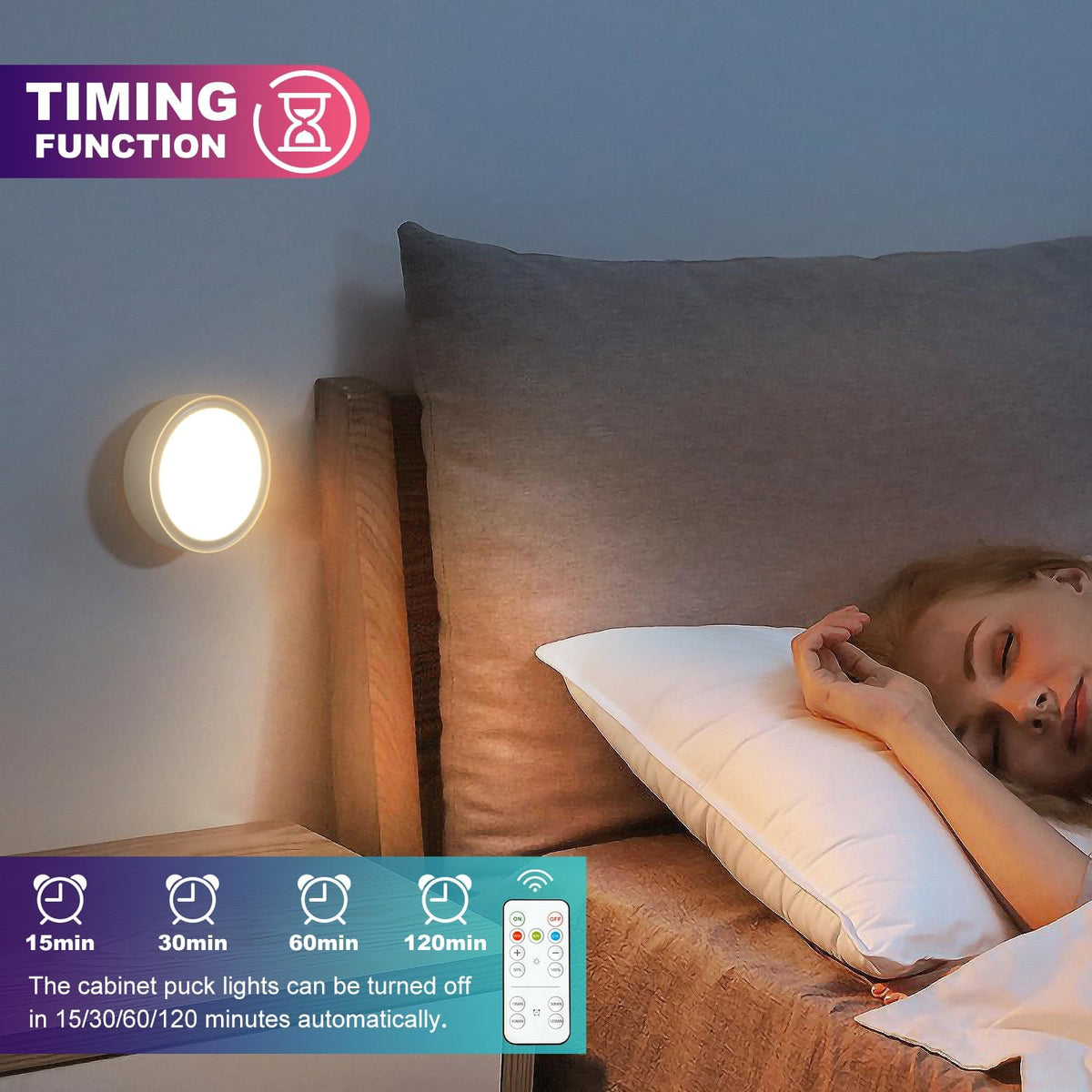 Pack of 6 Under-Unit Lights Kitchen LED Cabinet Lighting Wireless with Remote Control Cabinet Lighting Rechargeable Battery Dimmable Under Cabinet Light for Showcases, Wine Cabinet