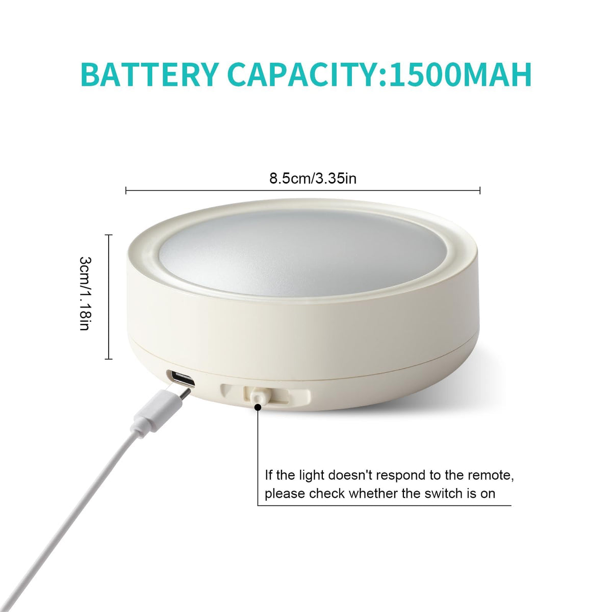 Pack of 6 Under-Unit Lights Kitchen LED Cabinet Lighting Wireless with Remote Control Cabinet Lighting Rechargeable Battery Dimmable Under Cabinet Light for Showcases, Wine Cabinet