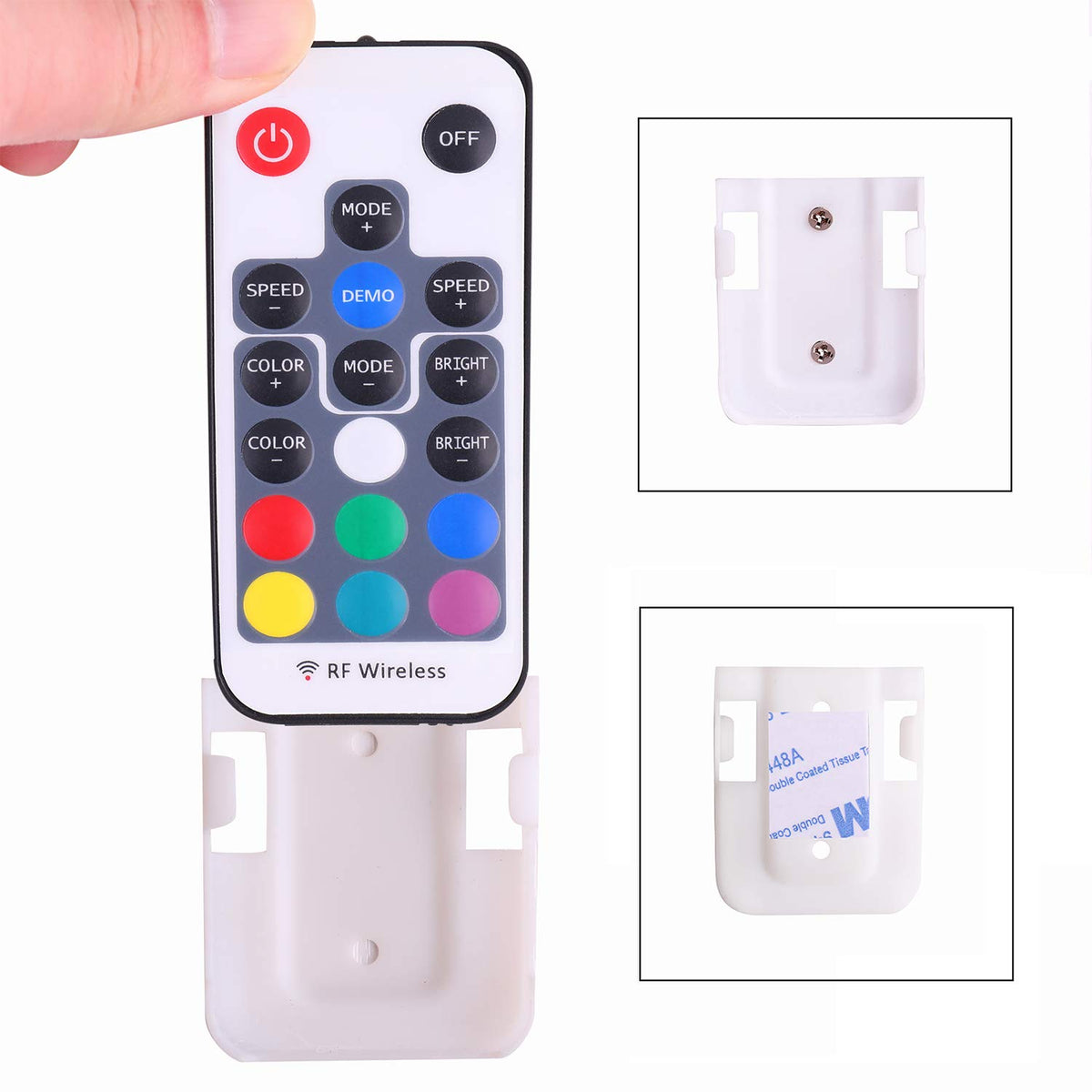 Mini Remote Controller for RGB Color LED Strip Lights, RF Dimmer for 12V DC LED Ribbon, LED Neon Sign, Wireless Remote Control for Dimmable 3528 5050 Under Cabinet Puck Lights(RGB)