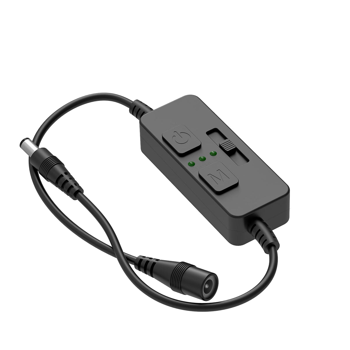 Single Color Slider Dimmer with Timer - PWM 1pc DC 5V/12V/24V LED Controller, 36W Max, Slide Brightness Control &amp; Auto-Off for LED Strip Lights, Closet, Counter, Aquarium Lighting (Black)