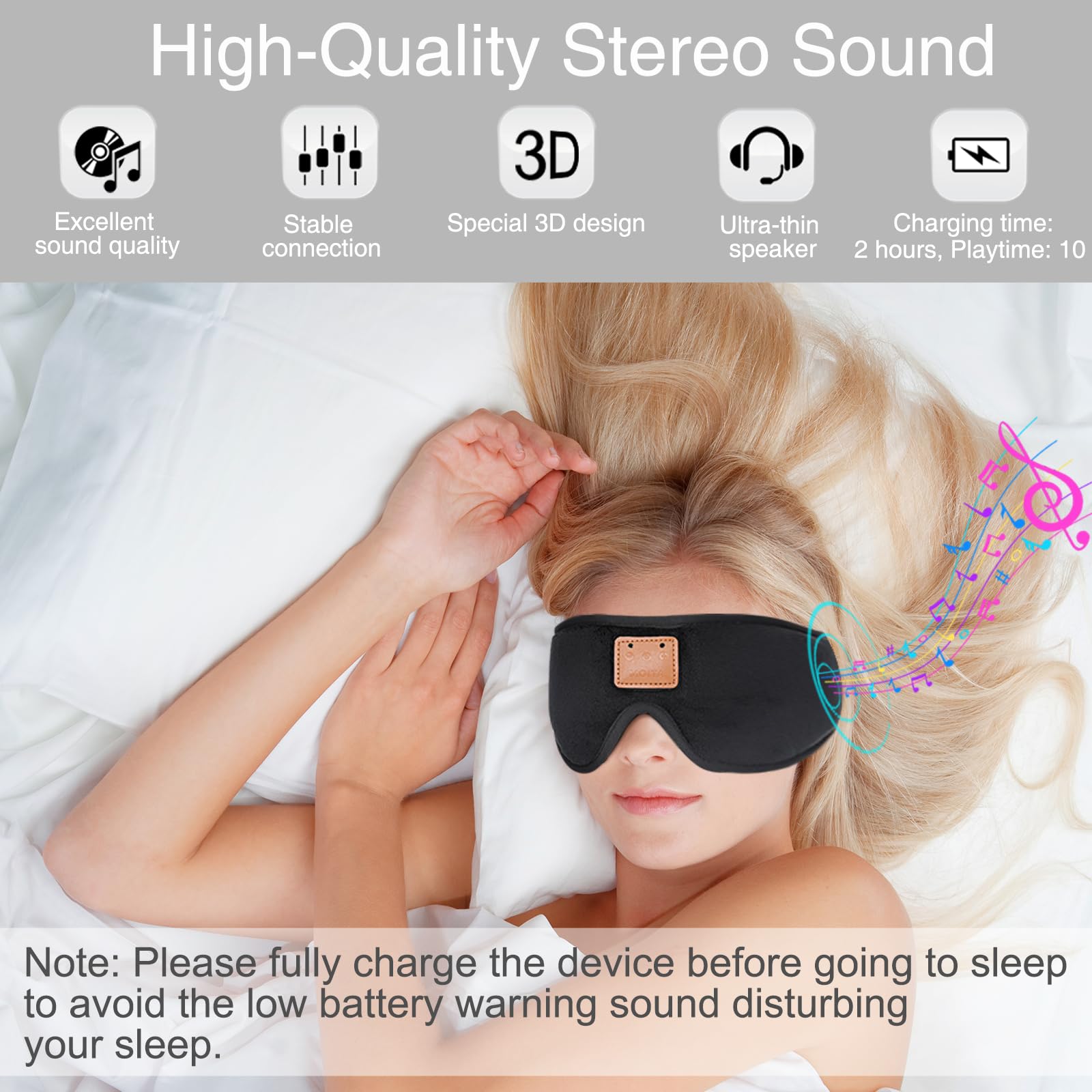 Sleep Headphones Bluetooth Headband for Sleeping, Sports Headphones Music Sleep Headphones Headband for Sports Training, Jogging, Yoga, Traveling, Gaming