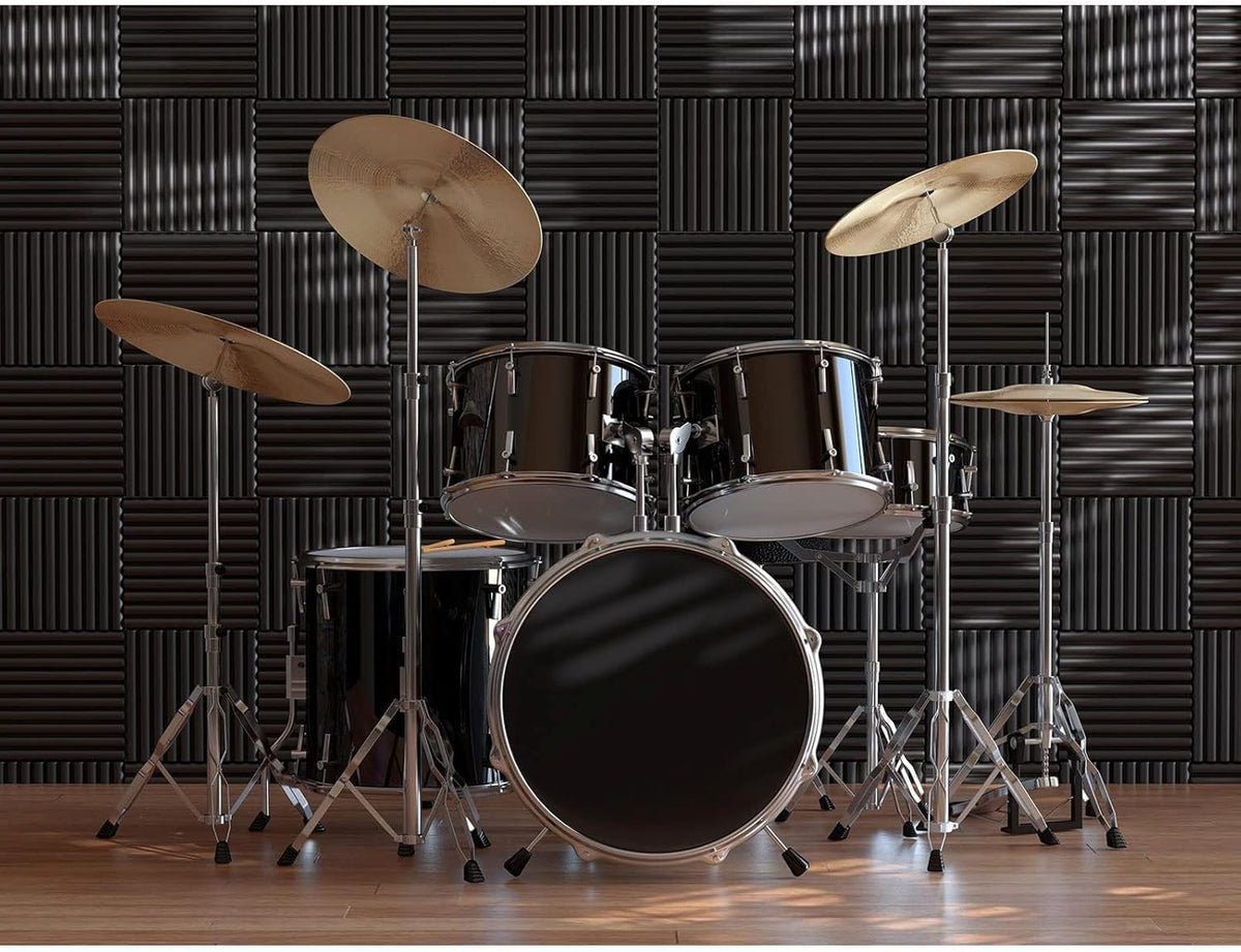 JBER Acoustic Panels  Foam Wedges 48pcs 30x30x2.5cm for Soundproof Padding Wall