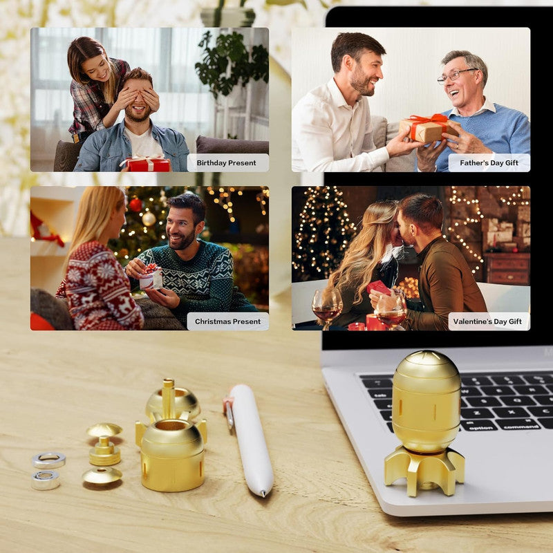 Atomic Bomb Fidget Spinner 3 in 1 EDC Clicker Toy Stainless Steel