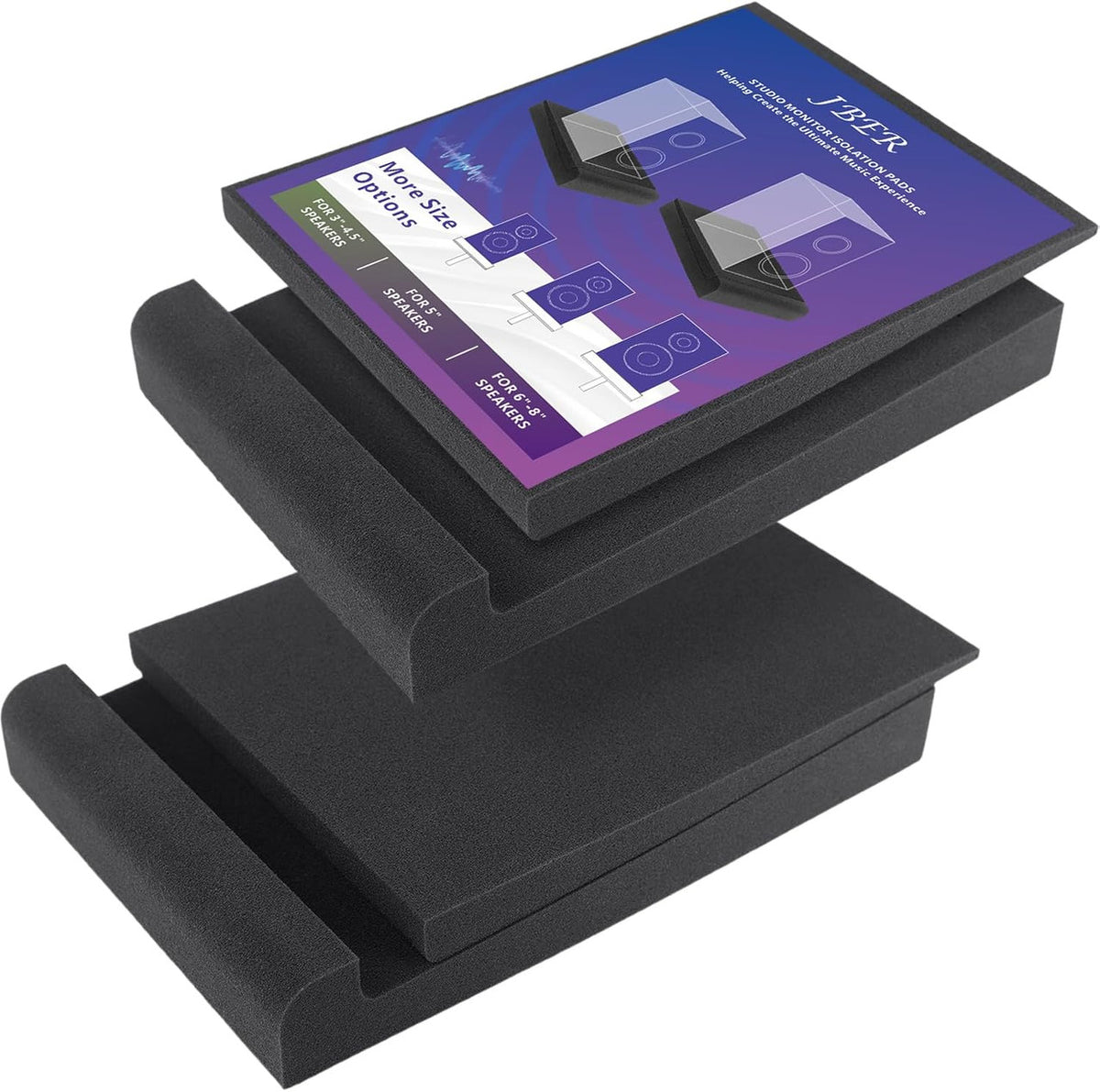 JBER Speaker Isolation Pads 2Pack suitable 5" Studio Monitors, Anti-Vibration Foam‌