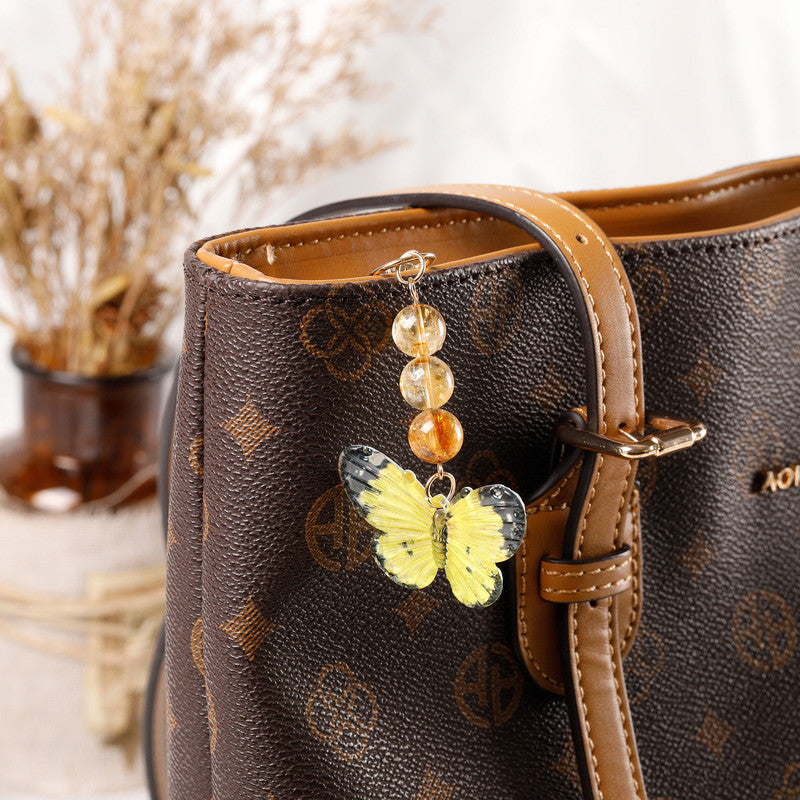 Crystal Butterfly Keychain Set,Aventurine