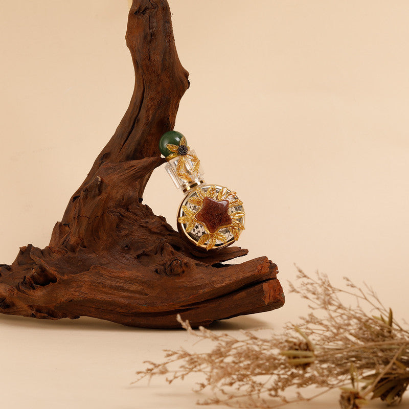 Healing natural crystal perfume bottle(25ml)-aventurine strawberry quartz