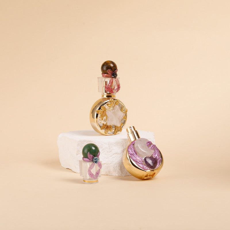 Healing natural crystal perfume bottle(25ml)-aventurine strawberry quartz