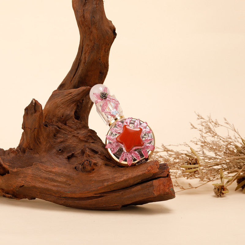 Healing natural crystal perfume bottle(25ml)-rose quartz red jasper