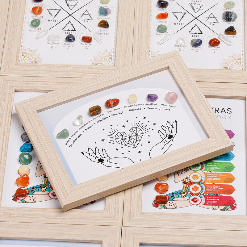 Constellation A Healing Crystal Stone Photo Frame Feng Shui or Hanging Home Wall Decoration, Office Gifts