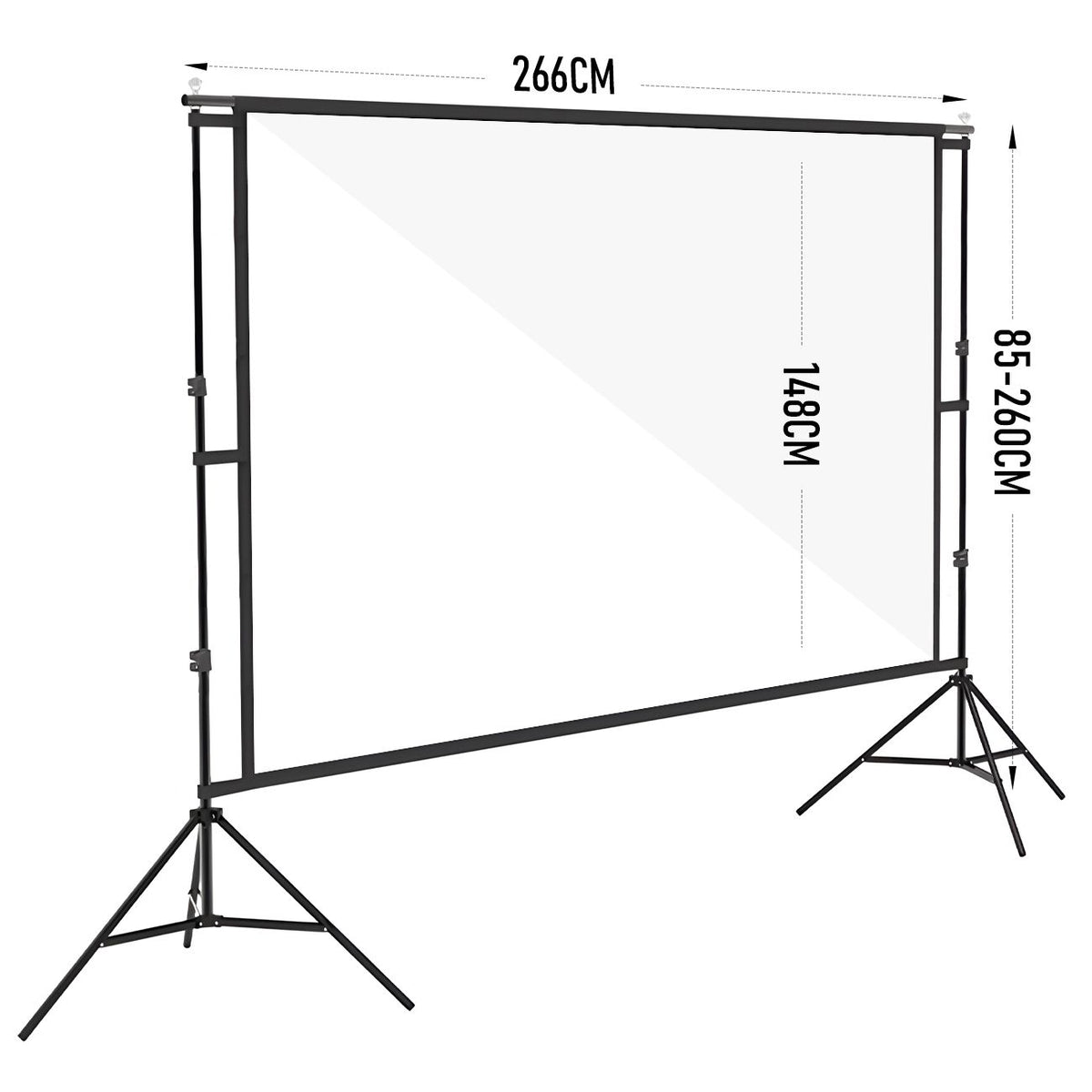 120 Inch Projector Screen with Stand & Carry Bag, 16:9 Foldable Movie Screen, 4K HD Compatible, Indoor & Outdoor Home Theatre