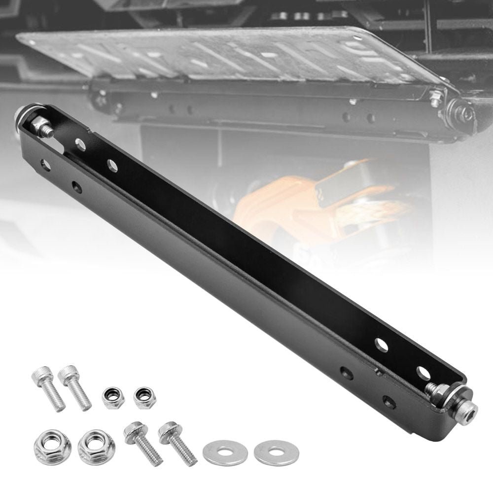 Flip-Up License Plate Frame Holder – 120° Rotation Stainless Steel Number Plate Bracket, Foldable Off-Road Winch Accessory, Rustproof-Black