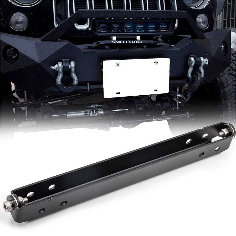 Flip-Up License Plate Frame Holder – 120° Rotation Stainless Steel Number Plate Bracket, Foldable Off-Road Winch Accessory, Rustproof-Black