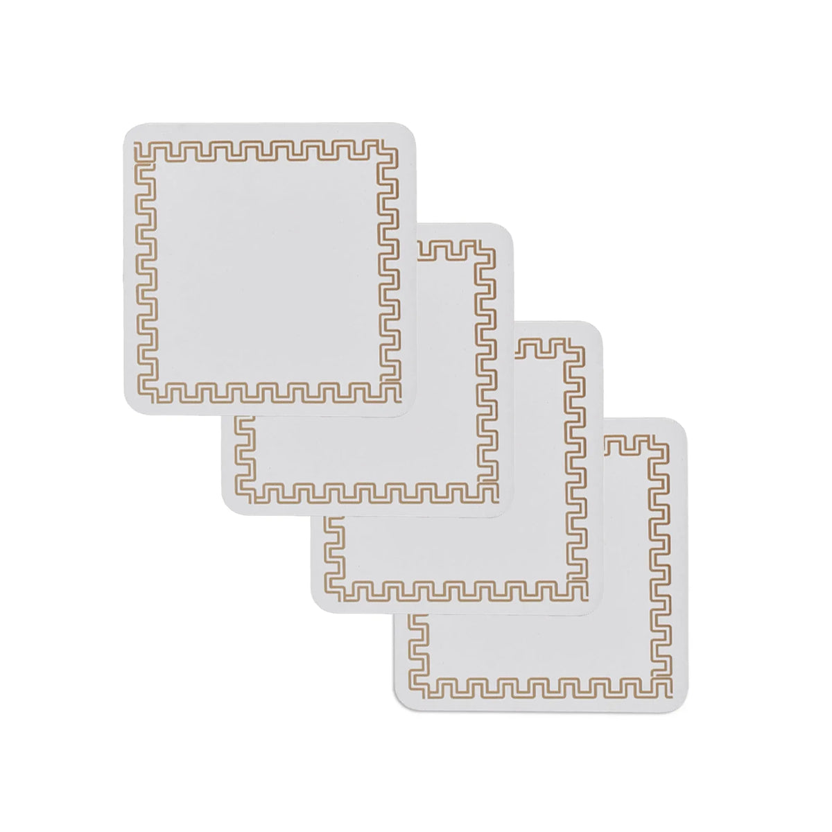 4 Pcs Clevinger MDF Coasters Gold Border