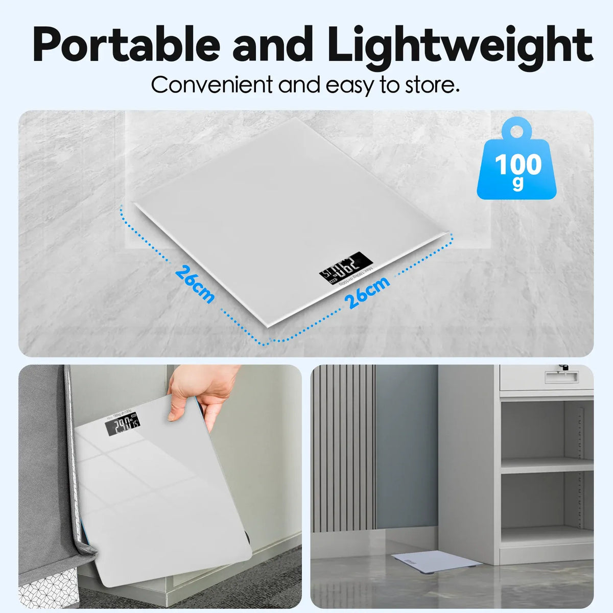 Clevinger Silver Digital Glass Bathroom Scale – 180kg Max Capacity