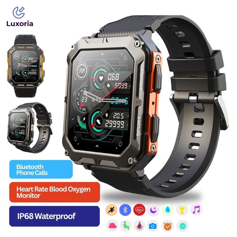 Njord Gear Indestructible Tactical Smartwatch – Military Grade &amp; Rugged - Orange