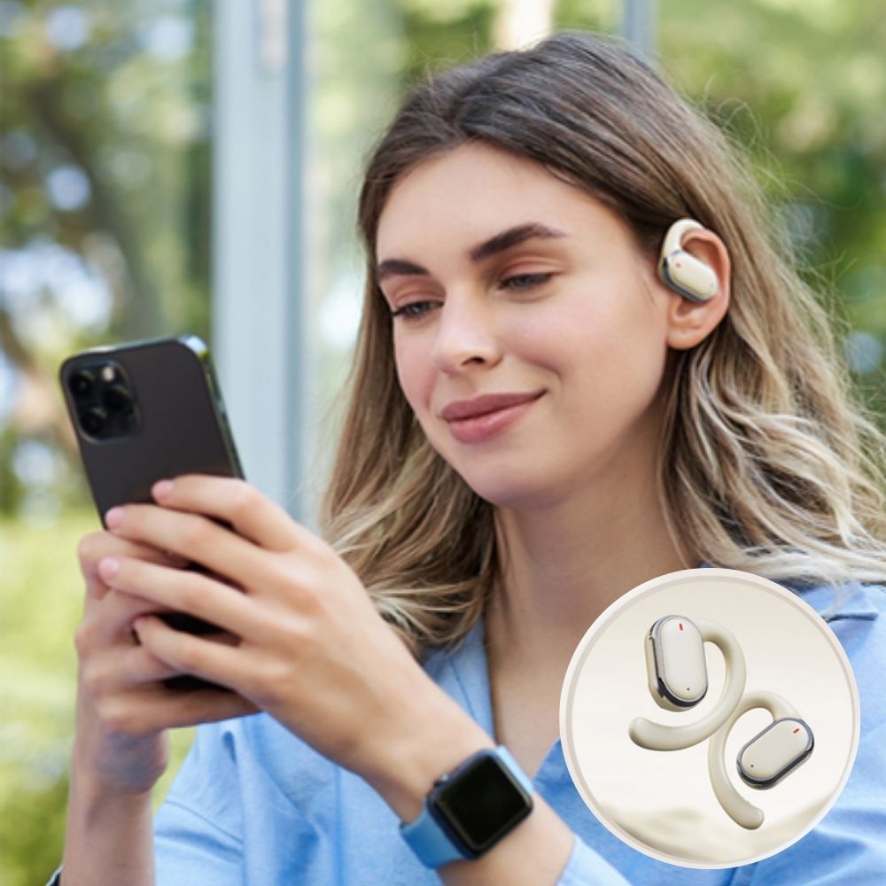 Bluetooth 5.3 Wireless Earbuds Deep Bass Over Ear - White
